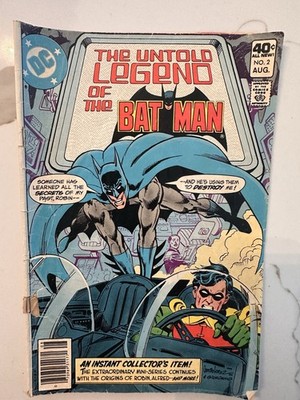 The Untold Legend of the Batman #2 DC Comics August 1980 Good Condition