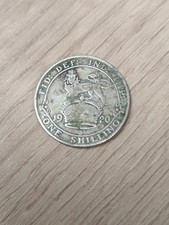 1920 George V One Shilling Coin Contains Silver Used Condition