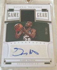 2022-23 Panini National Treasures Gary Payton Game Gear Jersey Auto #/49
