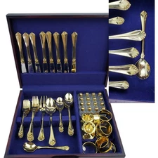International Silver Company 71 Piece Goldplated Flatware Set