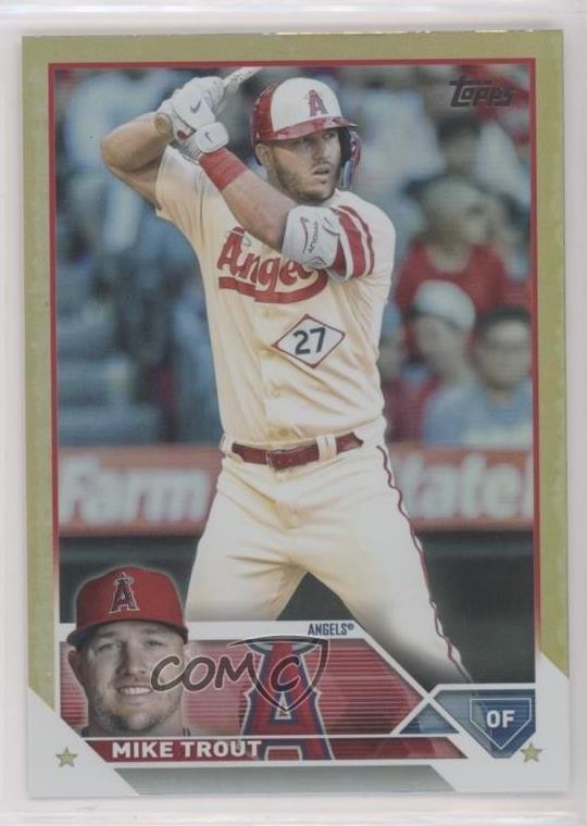 2023 Topps Series 1 Gold Foil Mike Trout #27 e0q