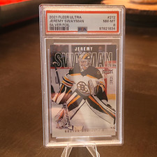 Fleer Ultra Jeremy Swayman Rookie Card Bruins #212 2021-22 Silver Foil PSA 8. rookie card picture