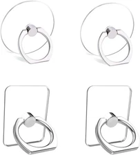 Cell Phone Ring Grips Stand Holder,4pcs 360° Rotation Universal Finger white 