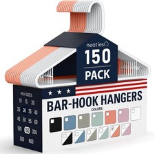 Plastic Hangers 100+ Pack (150 Count) – Made in the USA – 6lb Capacity Standard