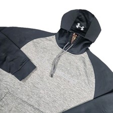 Under Armour Hoodie Mens Medium Sweatshirt Performance Cold Gear Grey Colorblock