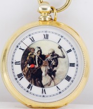 Antique 1850s LeRoy French Memento Mori 18k Vermeil Pocket Watch 46mm Key Wind