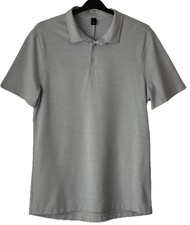 Men’s Lululemon Polo Shirt Light Grey Short Sleeve Size L/G Performance Golf