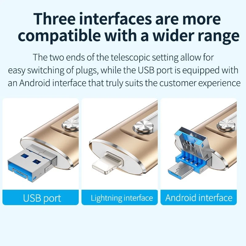 4 in 1 2TB USB 3.0 Flash Drive Speicherstick Für iPhone 11 12 13 14 Pro Max iPad - Bild 3 von 4