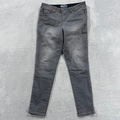 Democracy Jeans Womens 12 Gray Ab Solution Skyrise Skimmer Skinny Stretch Denim