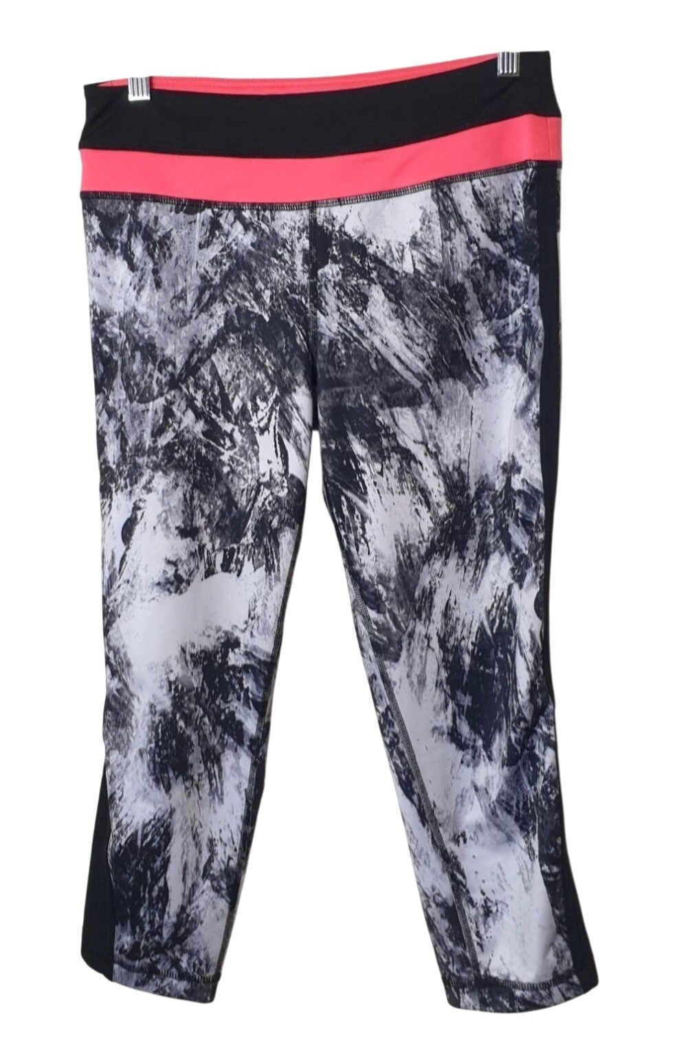 Active Life Womens Capri Leggings M Black/White Cropped Athletic Workout Gym