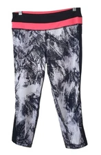 Active Life Womens Capri Leggings M Black/White Cropped Athletic Workout Gym
