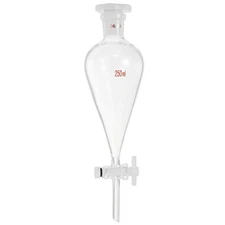 250ml Separating Funnel, Borosilicate Glass Separatory Funnel with 24/29 Joints