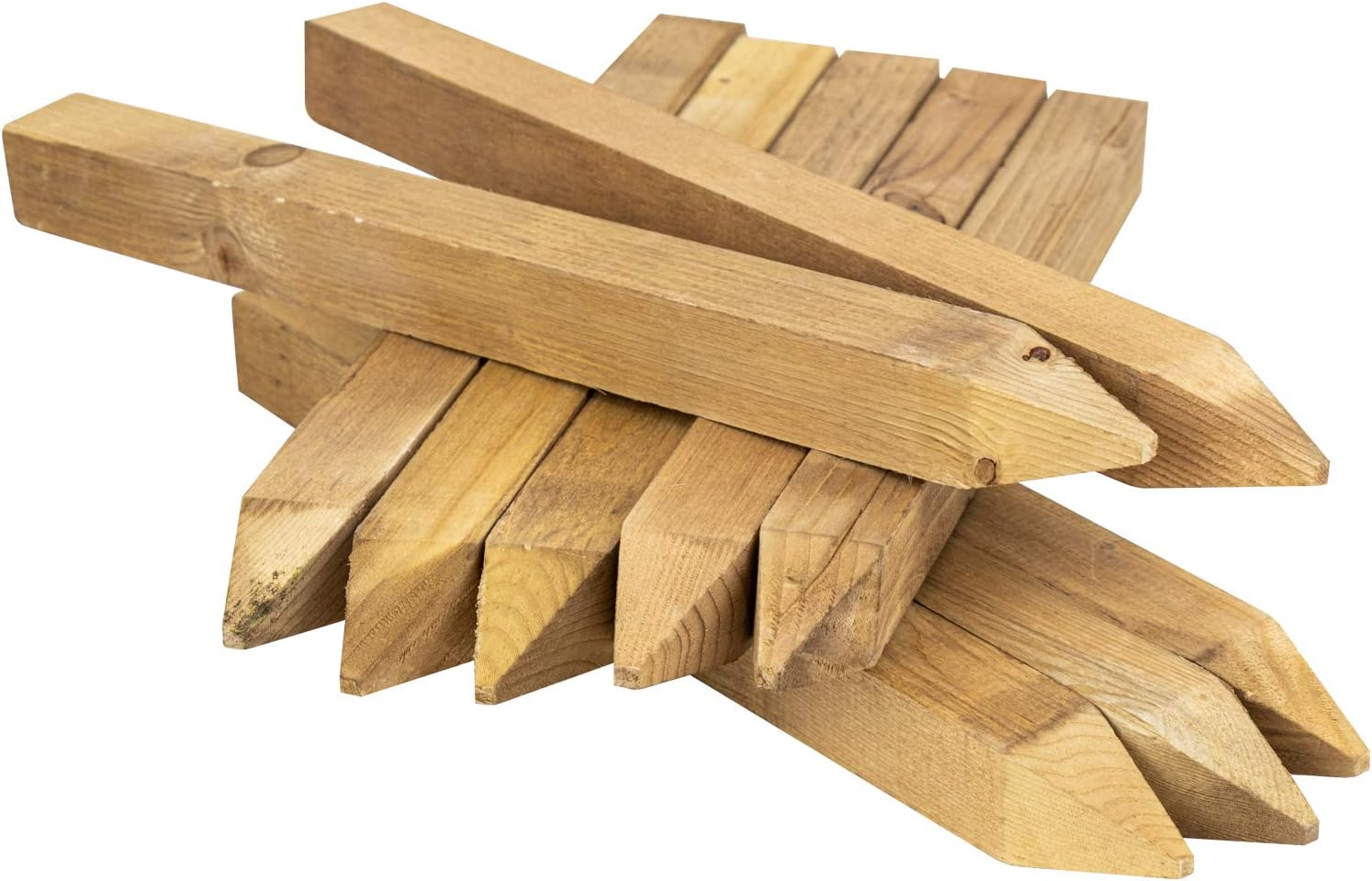 12” (300Mm) Square Wooden Fencing Stakes, Pressure Treated Site Pegs, Garden Fen