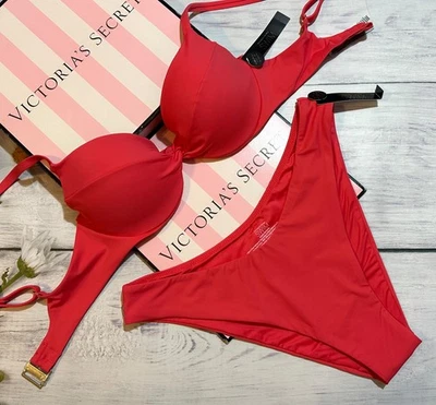 Victoria's Secret Bikini Brésilien 2 Pièces Push-Up Rose - Photo 1/4