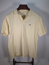 Lacoste Polo Shirt Mens 2XL Size 9 Preppy Golf Tennis Pique Yellow Classic Fit