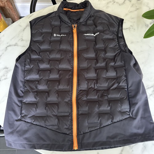 Vintage Mclaren Renault Daunenfüllung schwarz Gr. 56 Weste Bodywarmer Gilet