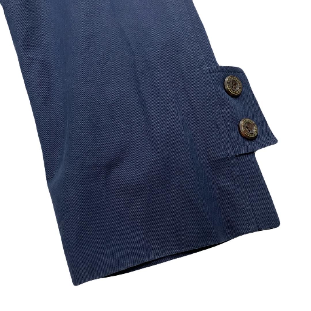Burberry Vintage Sten Collar Coat Navy Cotton Nova Check Liner Size 40 For Women thumbnail 6