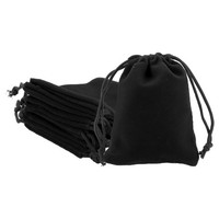 Samt Geschenktaschen, 21Pcs 7X9Cm Samt Zugbeutel Schmuckbeutel, Schwarz