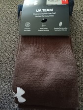 NWT YOUTH UNDER ARMOUR UA TEAM OVER THE CALF SOCKS,,,CLEVELAND BROWN 1 PAIR..