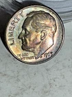 1963  Roosevelt Dime 10C - About Uncirculated Details, Beautiful Rainbow Toning