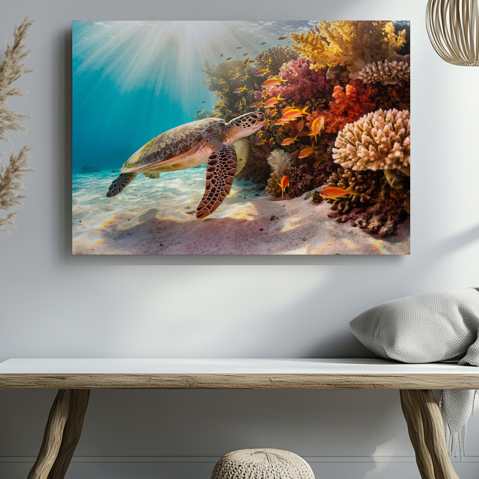 Stampa su tela di tartaruga marina per decorare la casa foto 4