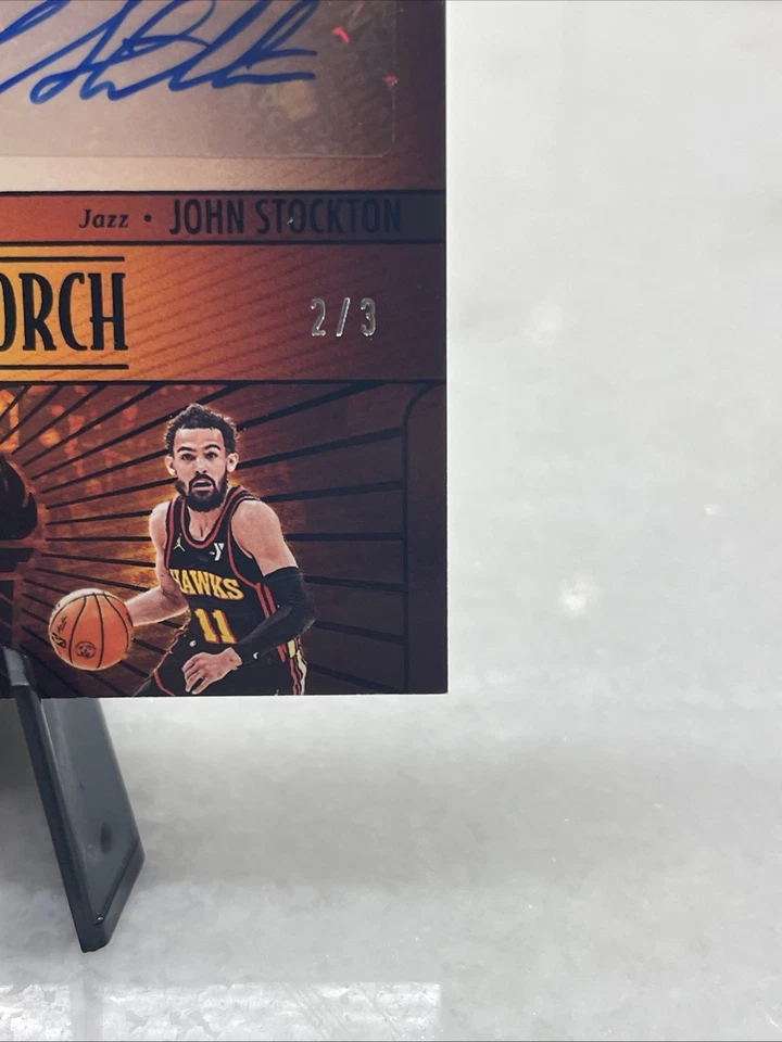 2024-25 Panini Silhouette Trae Young & John Stockton Passing the Torch Dual Auto - Image 3 of 4