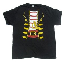 Black Pirate Costume Short Sleeve Men's T-shirt Graphic Tee Size L Large