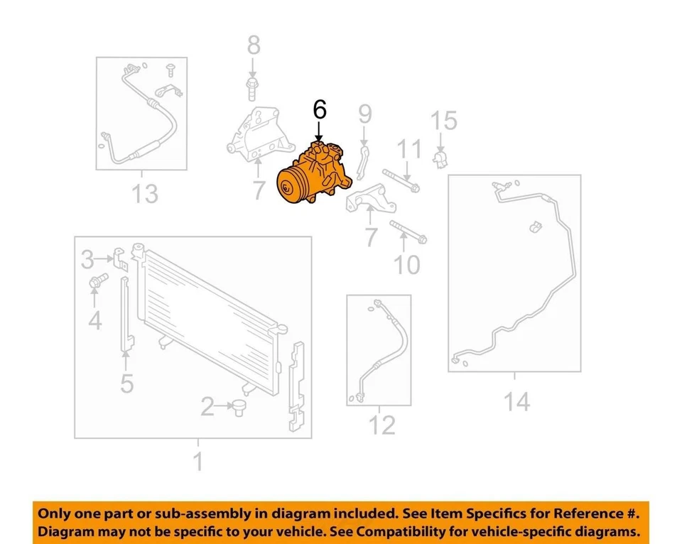 2010-2012 Subaru Legacy Air Conditioner A/C Comprressor 148K Miles OEM LKQ - Изображение 4 из 4