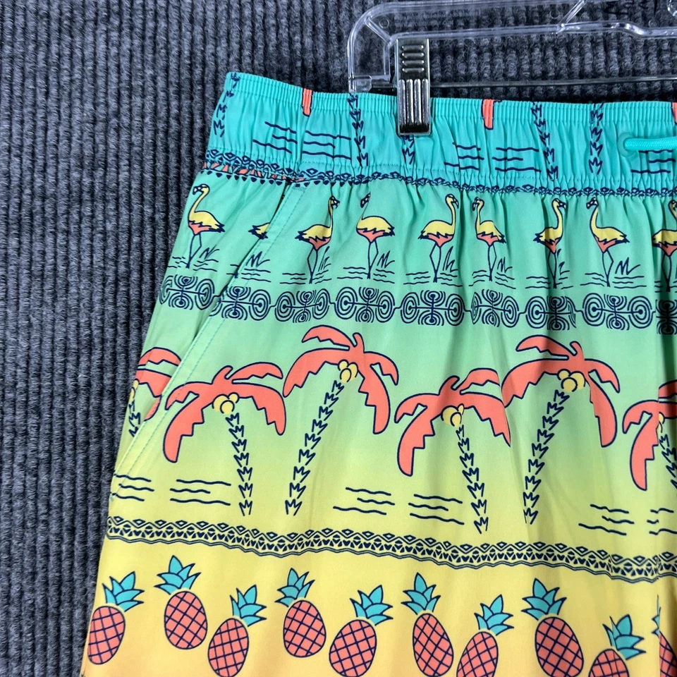 Caribbean Swim Trunks Shorts Mens 2XT Tall Green Orange Geometric Beach Pool New - Image 3 of 4