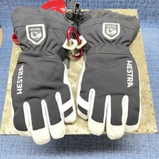 Hestra Army, Leather Heli Ski Jr Gloves-Size 4-Black/white-kids Great Condition