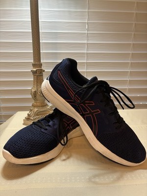   ASICS men's Gel-Moya - Navy White Red - Size 8.5  light wear