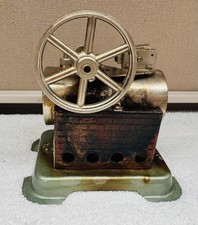 Modellino motore a vapore Jensen Live giocattolo volano acciaio argento base metallo vintage