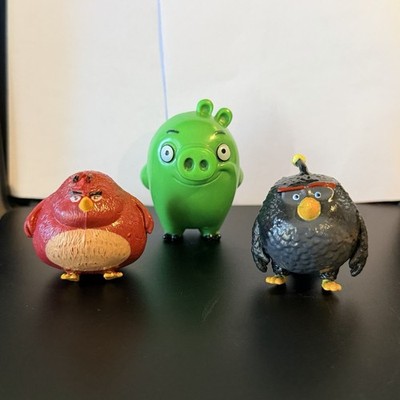 3 Angry Birds 2016 Video Game 1.5'' Heavy PVC Figures Topper Rovio Pig Birds
