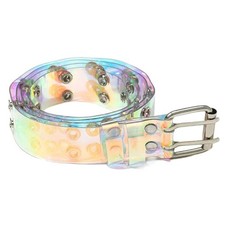 Double Pin Buckle Waist Belt Transparent Waist Belt for Women Jeans Skirt Coat