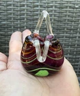 Murano Style Hand Blown Glass Purse Vase Mini Art Glass Vintage Printer Tray