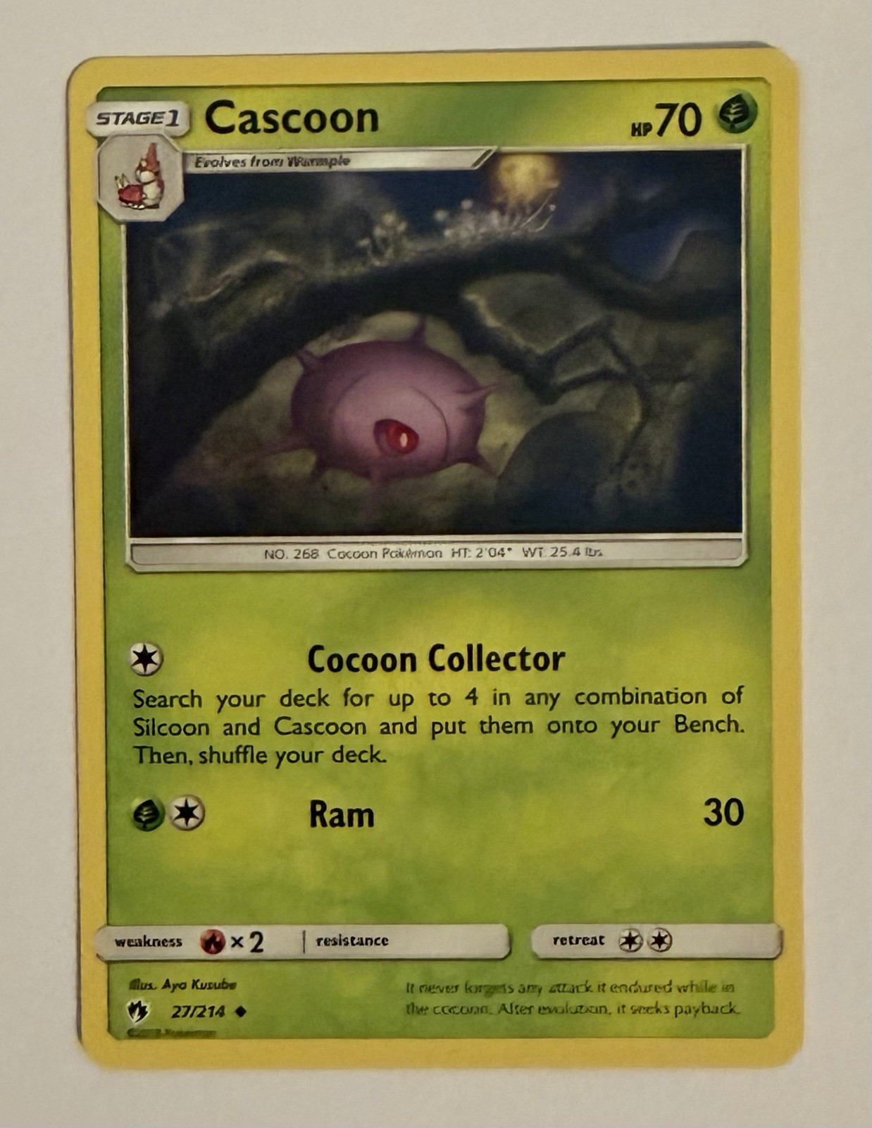 Cascoon Uncommon SM - Lost Thunder 27/214 NM Pokemon