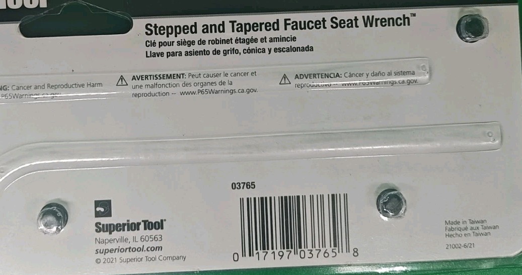 Superior Tool Faucet Seat Wrench Set Silver 2 pc