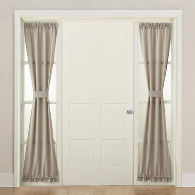 Sun Zero Barrow Energy Efficient Rod Pocket Door Sidelight Curtain Panel, 26'' X