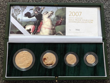 2007 United Kingdom Gold Proof Four-coin Sovereign Collection In Box W/COA