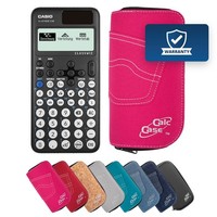 Casio FX-810DE Cw Schulrechner+Schutztasche, Schule & Studium-Basic Set Pink