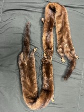 sciarpa con 2 collo di Visone marrone
