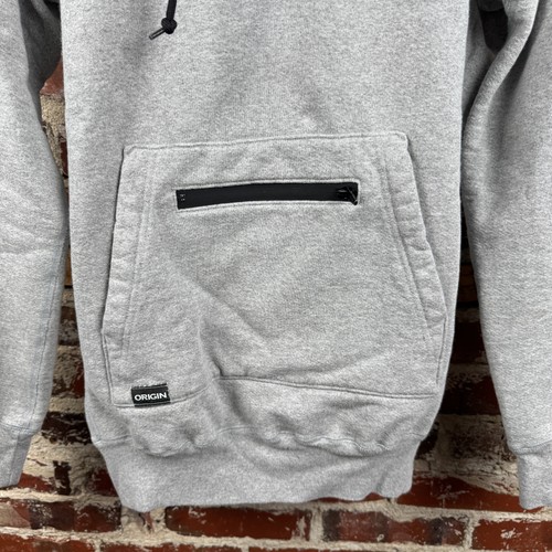 Origin Hoodie Mens Large Grey The Heavy Heavyweight Pullover Zip Pocket Logo USA - Picture 5 of 7