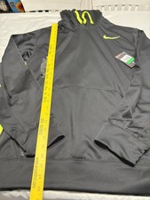 New Nike Hoodie Therma FIT Mens XL Black Neon Green Pullover Sweatshirt E-70