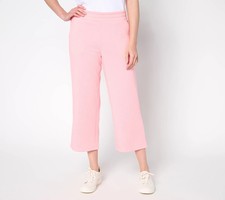 Belle Body by Kim Gravel Sponge Fleece Crop Pant-Pink Lemonade-XL A691859 NEW