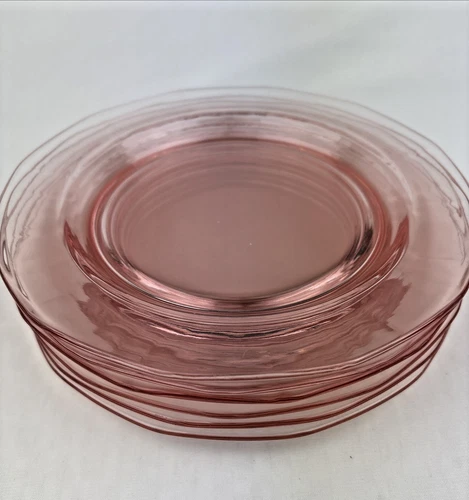 6 Fostoria Fairfax (Pale) Pink Depression Glass Salad Plates ~ FREE SHIPPING
