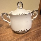 Style House Embassy Fine China Sugar Bowl w/ Lid, White & Silver Handles — photo 4