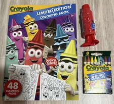 Crayola Limited Edition 8 Retired Crayons, Coloring Book Orange Red Sharpener