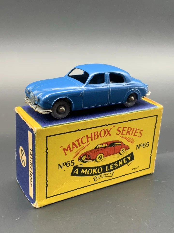 Matchbox Lesney Jaguar 3.4 Lire Saloon 65A Made England 50er @7757@ OVP - Bild 2 von 4