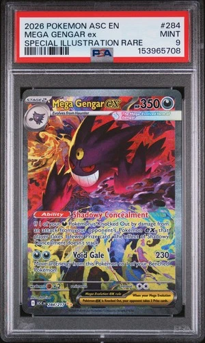 2026 POKEMON ASCENDED HEROES SPECIAL ILLUSTRATION RARE #284 MEGA GENGAR EX PSA 9