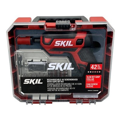 SKIL Rechargeable Screwdriver Kit 42pc Bit Set SD5618-05 Cordless Red Black